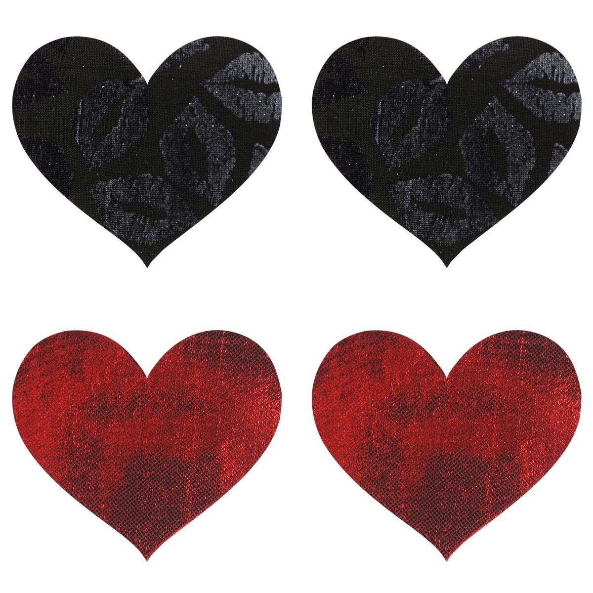 Pezoneras Peekaboo Negro Talla única Corazones
