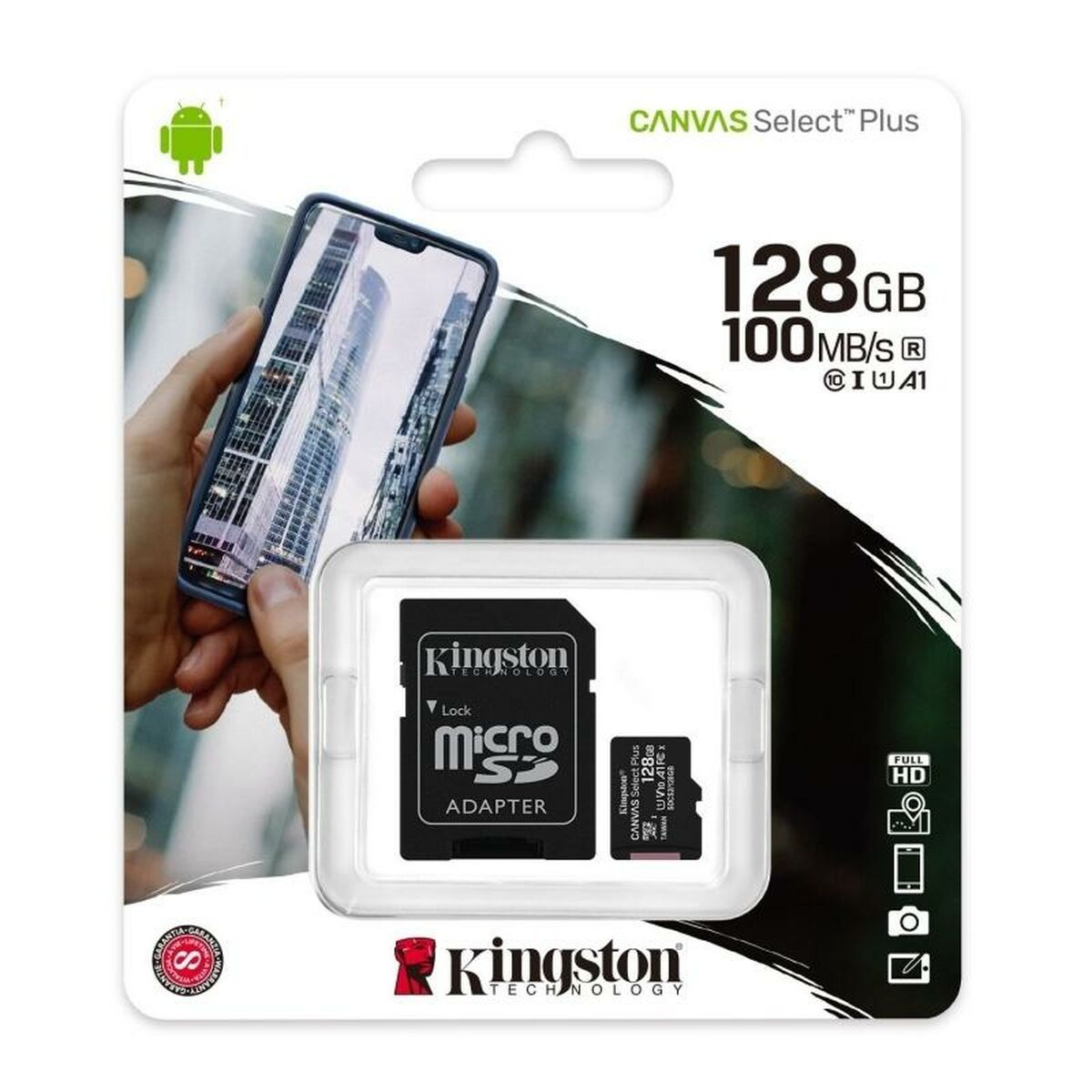 Tarjeta de Memoria Micro SD con Adaptador Kingston Canvas Select Plus exFAT 128 GB