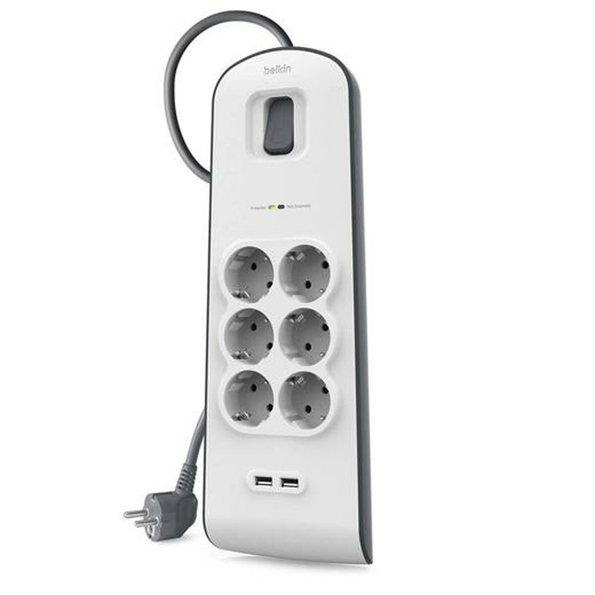 Regleta Enchufes 6 Tomas con Interruptor Belkin BSV604vf2M 2 m USB x 2