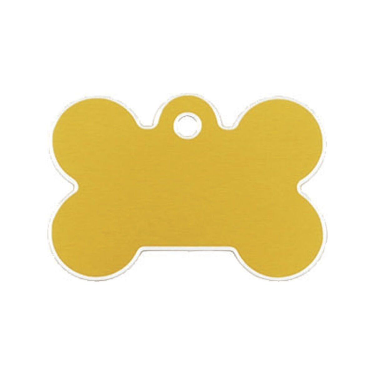 Placa identificativa para collar Imarc Bone Amarillo Dorado