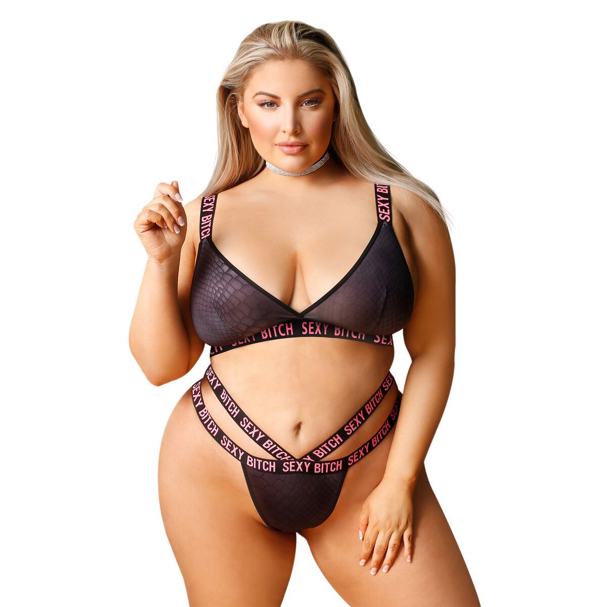 Conjunto de Lencería Fantasy Lingerie Negro (Queen size)