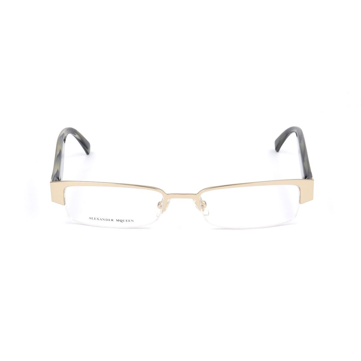 Montura de Gafas Unisex Alexander McQueen Dorado Ø 51 mm