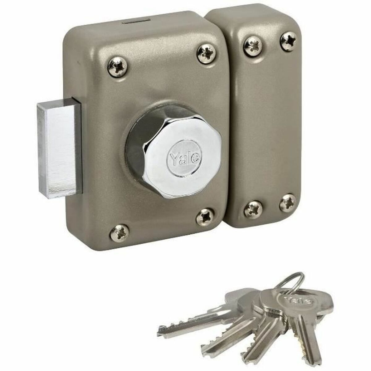 Cerradura de sobreponer Yale YV25BT-45/SC Acero Puertas Ø 23 mm