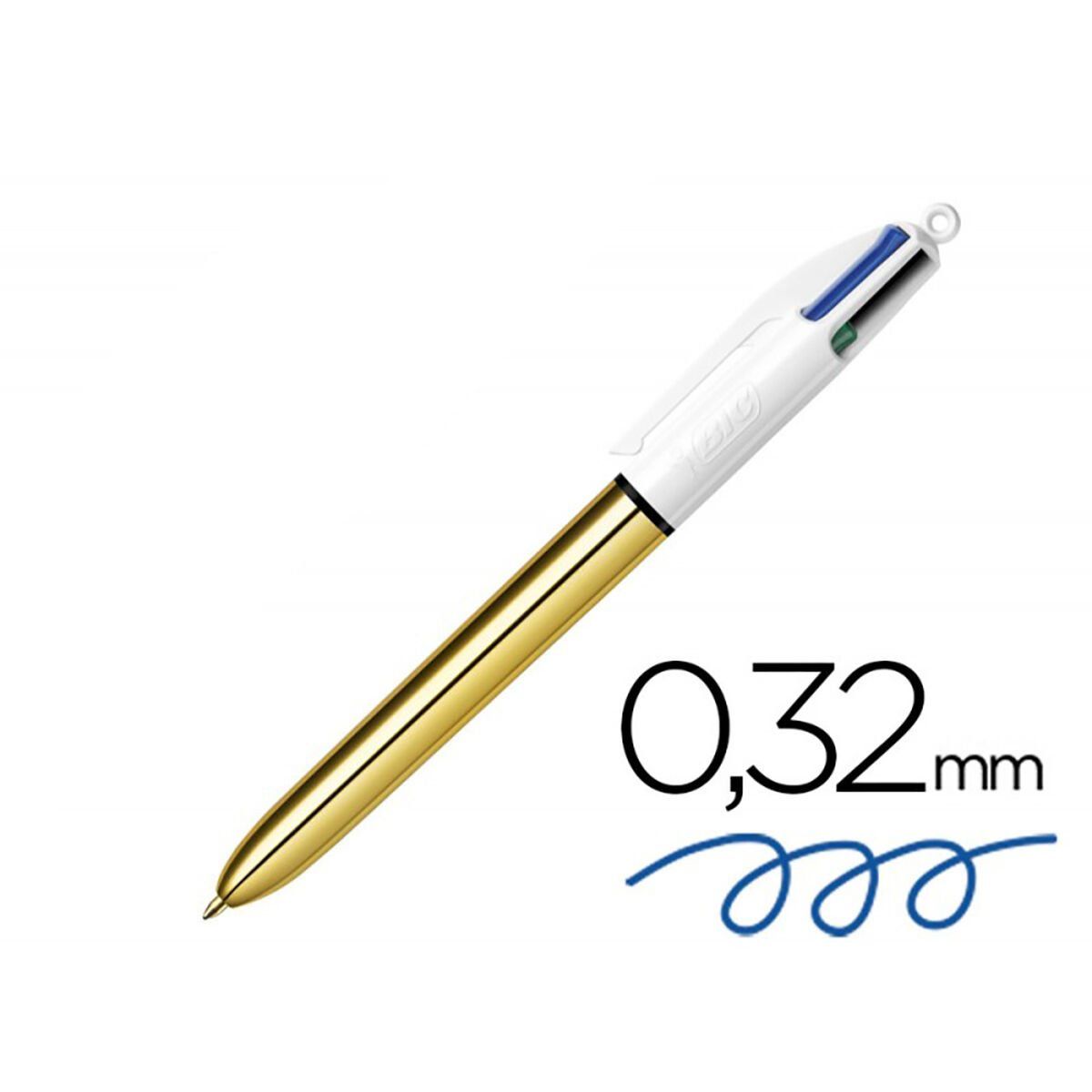 Bolígrafo Bic Dorado Azul Negro Rojo Verde