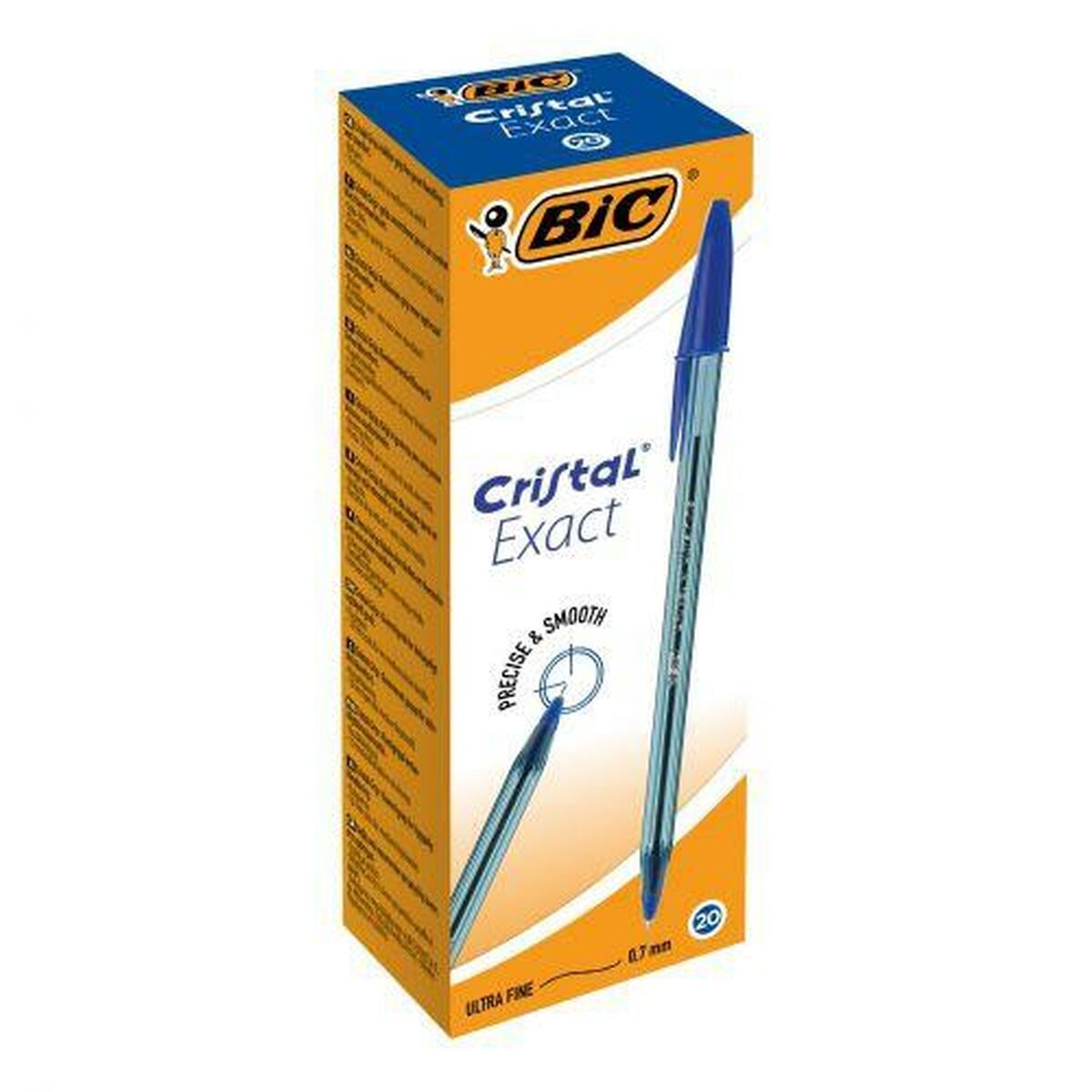 Set de Bolígrafos Bic Cristal Exact Azul (20 Unidades)