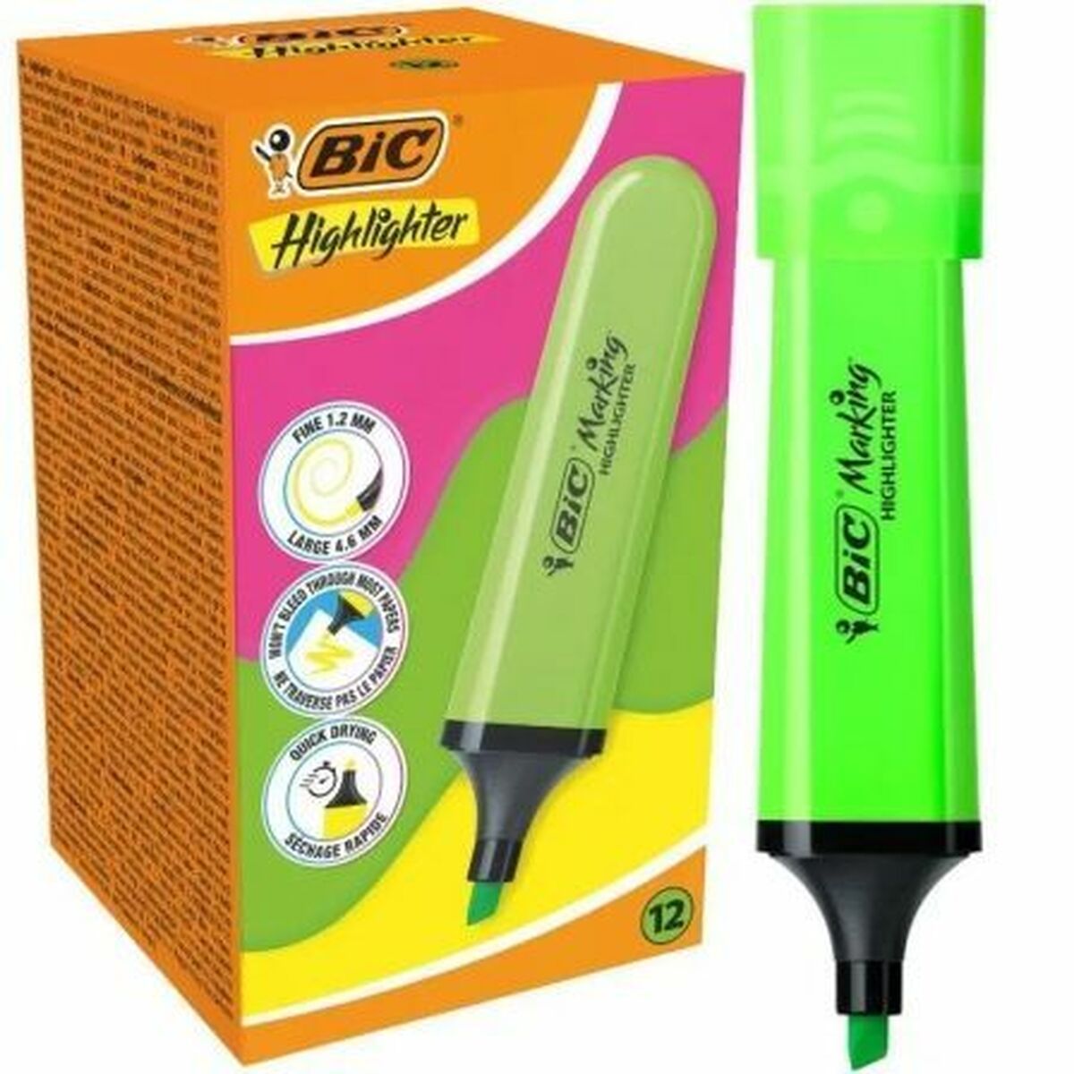 Set de Marcadores Fluorescentes Bic 517964 Verde