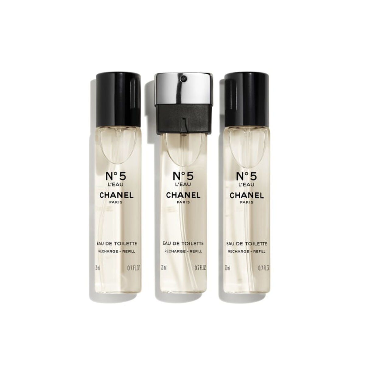 Set de Perfume Mujer Chanel N°5 L'Eau 3 x 20 ml Recargable 3 Piezas