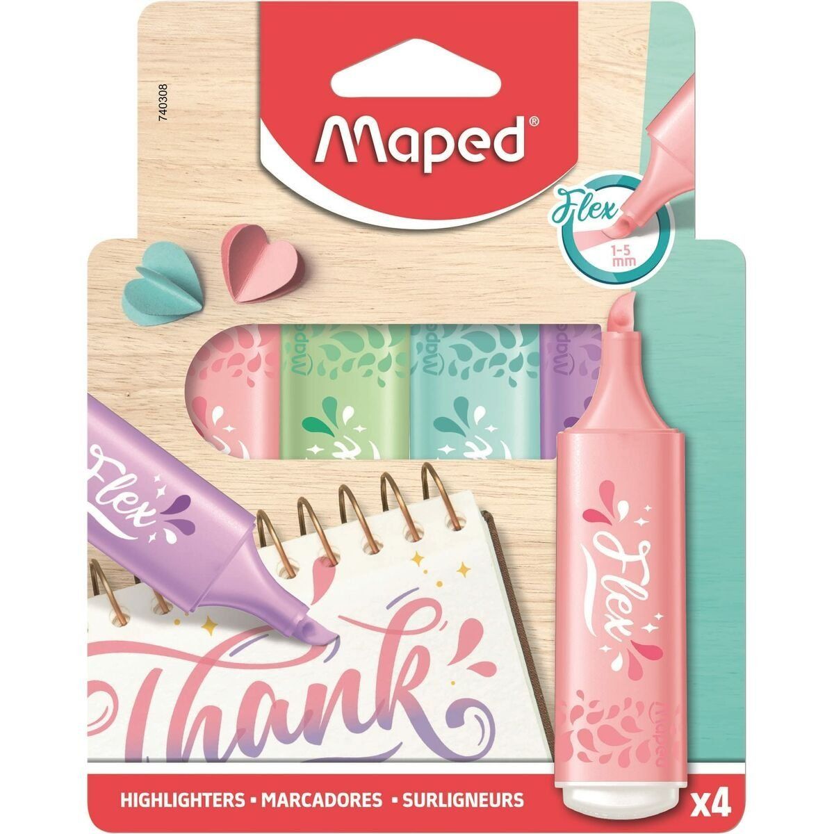 Subrayador Maped 740308 Verde 4 Piezas (4 Unidades)