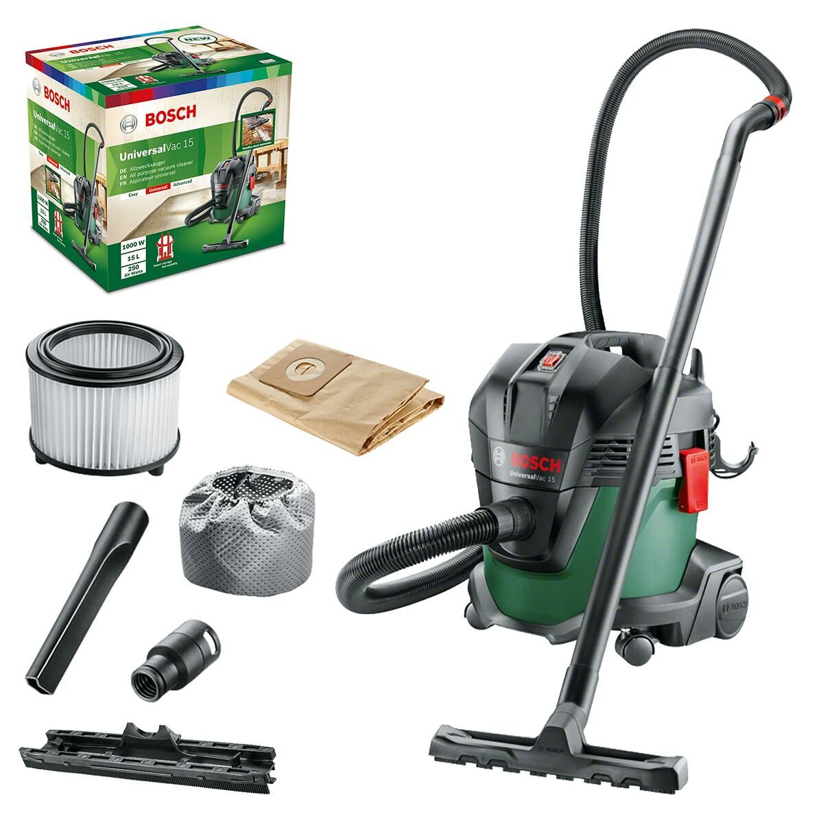 Aspiradora en seco y húmedo BOSCH Universalvac 15 1000 W 26 kPa 15 L 65 L