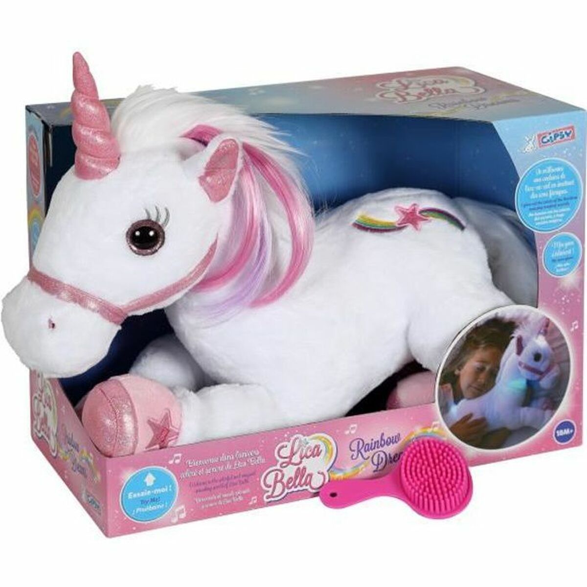 Peluche Lica Bella Gipsy Unicorn Blanco Plástico