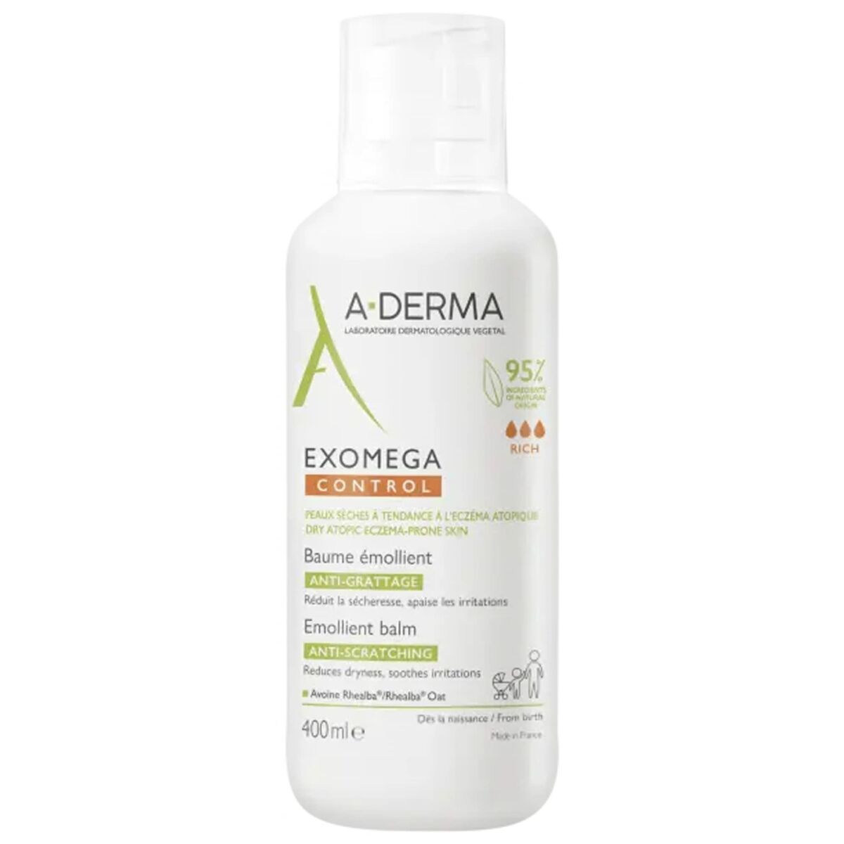 Emulsión Corporal Relajante A-Derma Exomega Control 400 ml Bálsamo