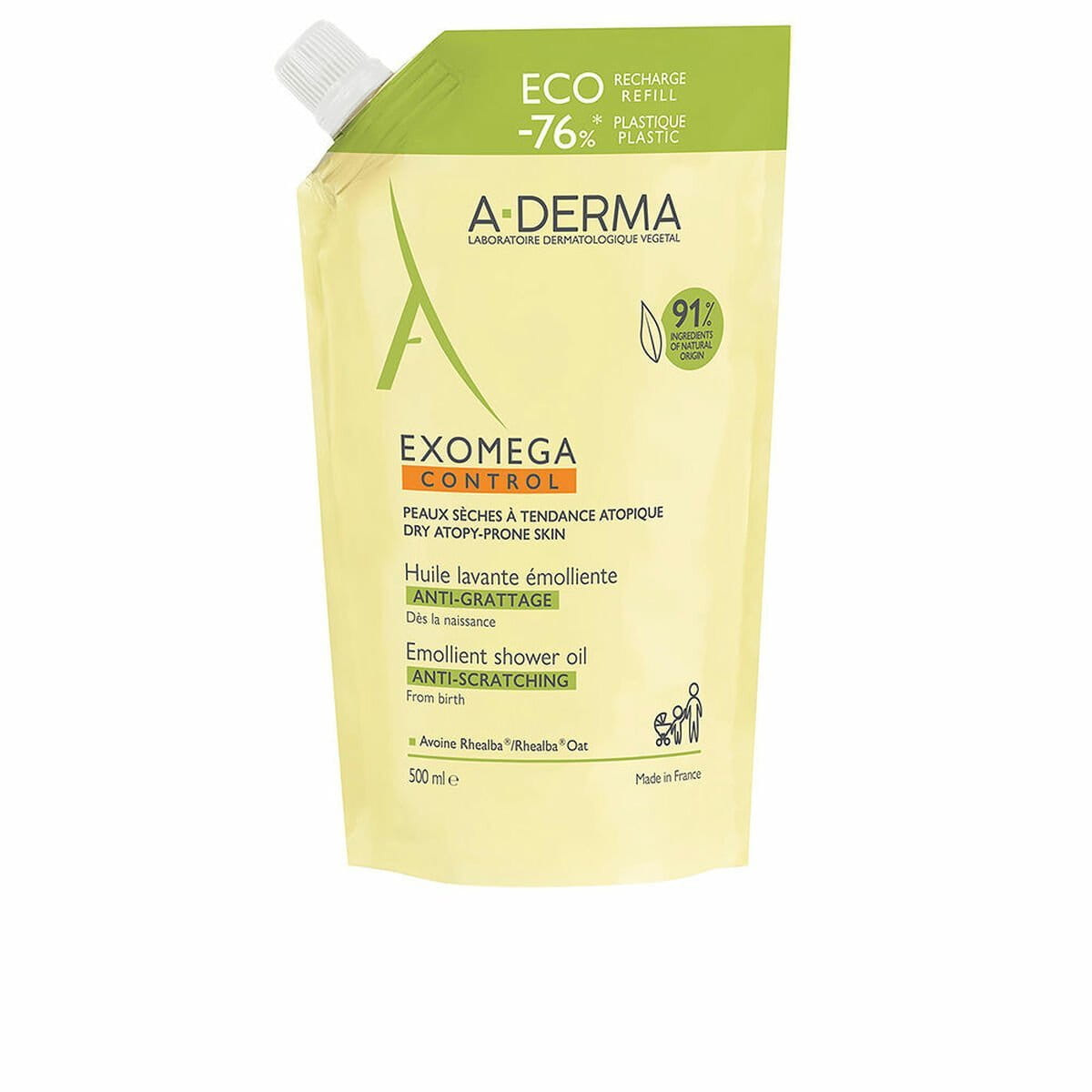 Gel de Ducha A-Derma Recambio Ideal para niños y adultos (500 ml)
