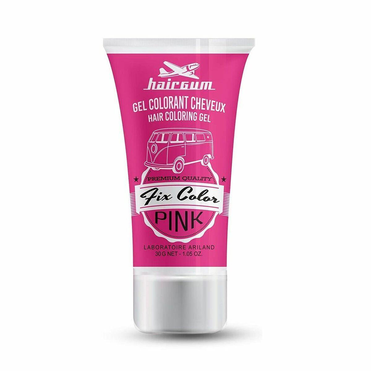Coloración No Permanente Hairgum Fix Color Rosa 30 ml Gel Fijador