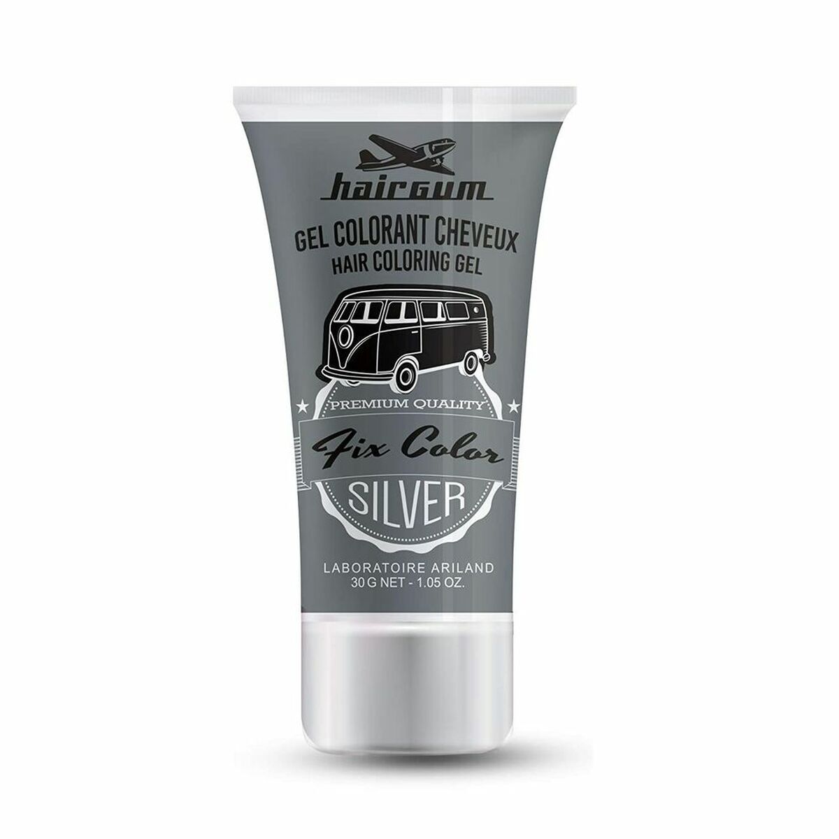 Coloración No Permanente Hairgum Fix Color Plateado 30 ml Gel Fijador