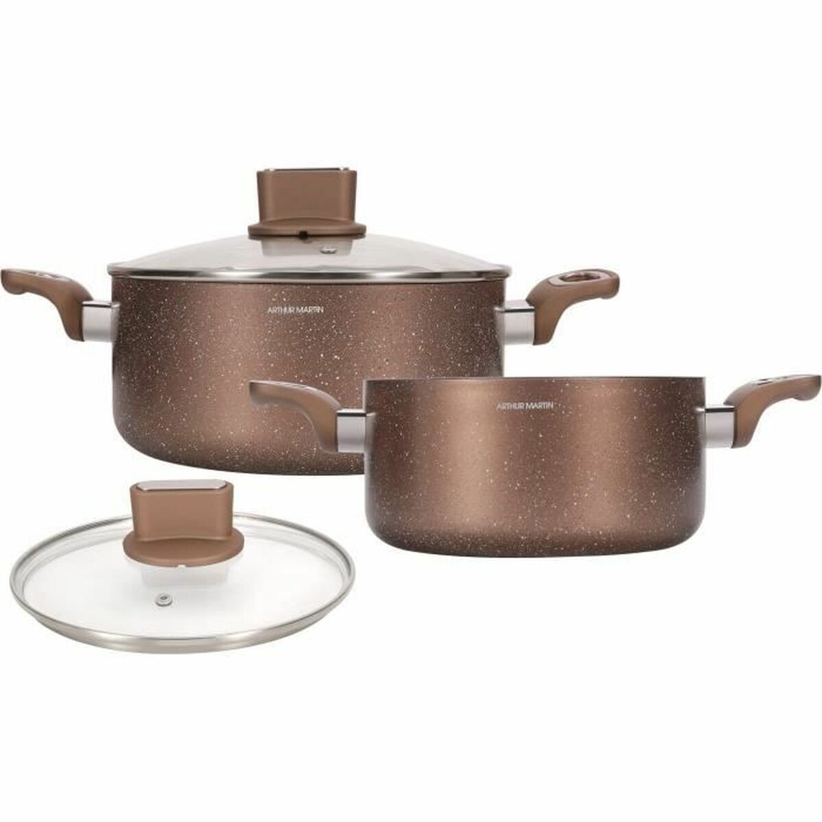 Cacerola Con Tapa Arthur Martin Rosa 4,5 L 4 Piezas