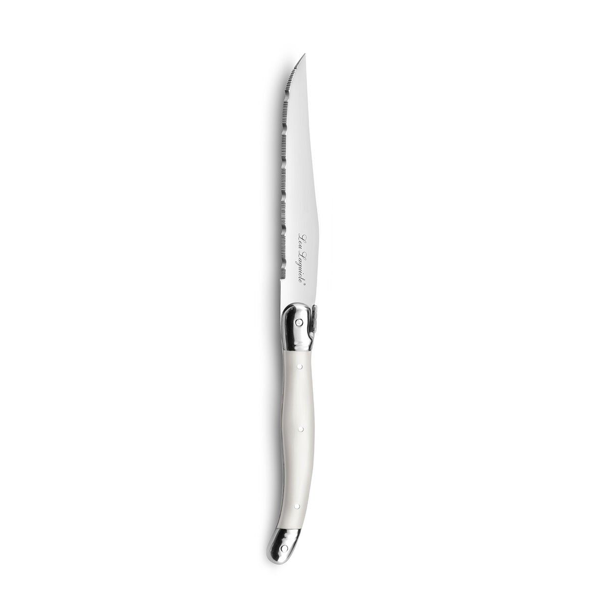 Set de Cuchillos para Carne Lou Laguiole Rustic Blanco Metal 13 cm Carnes (6 Unidades)
