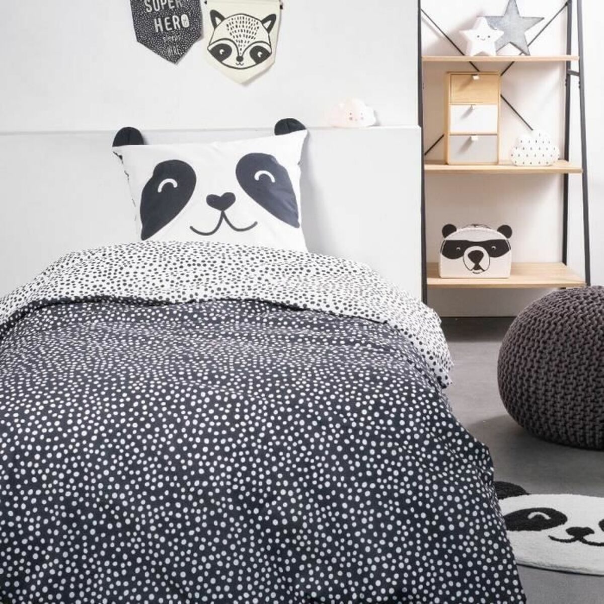 Juego de funda nórdica TODAY Funny 2.8 Negro Cama individual 140 x 200 cm