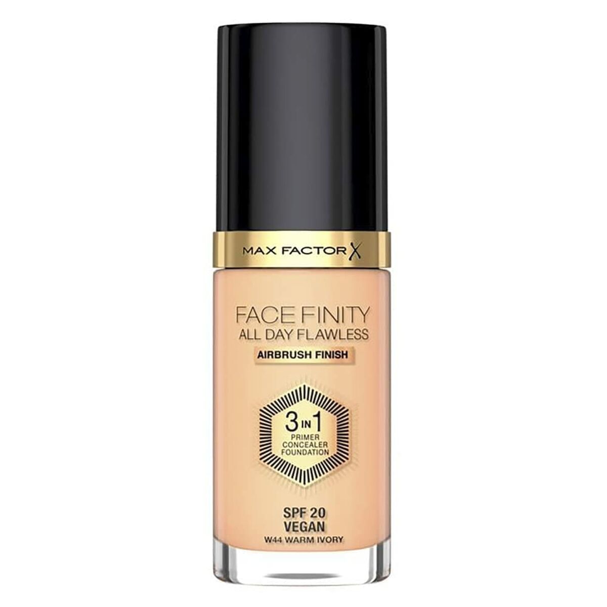 Base de Maquillaje Cremosa Max Factor Facefinity Nº 44-warm ivory Spf 20 30 ml 3 en 1