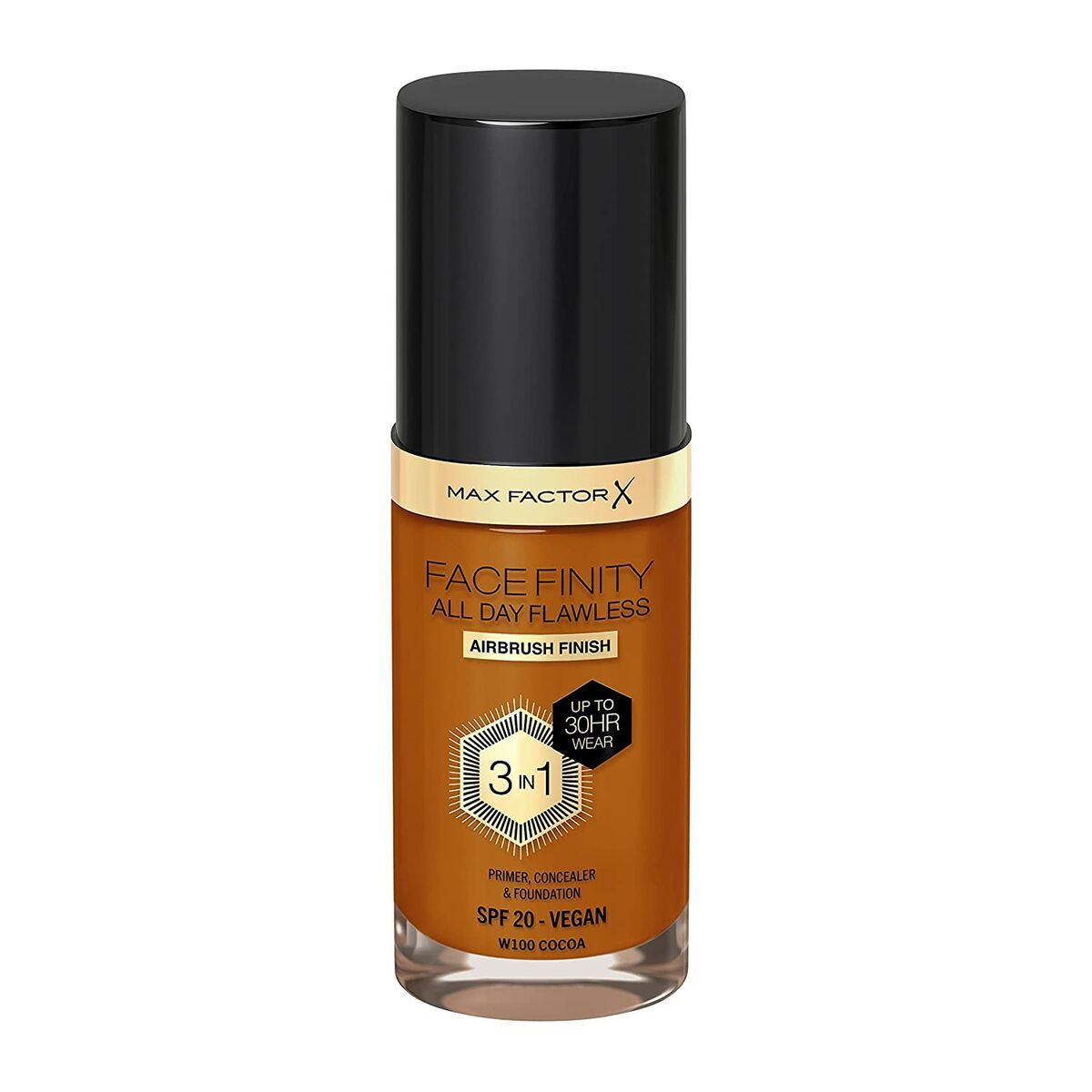 Base de Maquillaje Fluida Max Factor Facefinity All Day Flawless In Nº 100 Cocoa Nº 100-Cocoa 30 ml 3 en 1