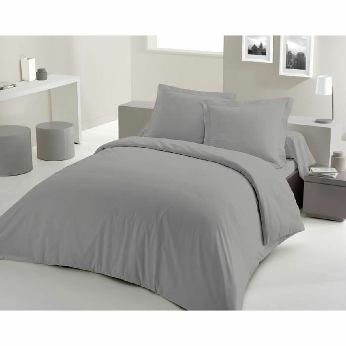 Juego de funda nórdica Lovely Home Gris Gris claro 240 x 260 cm