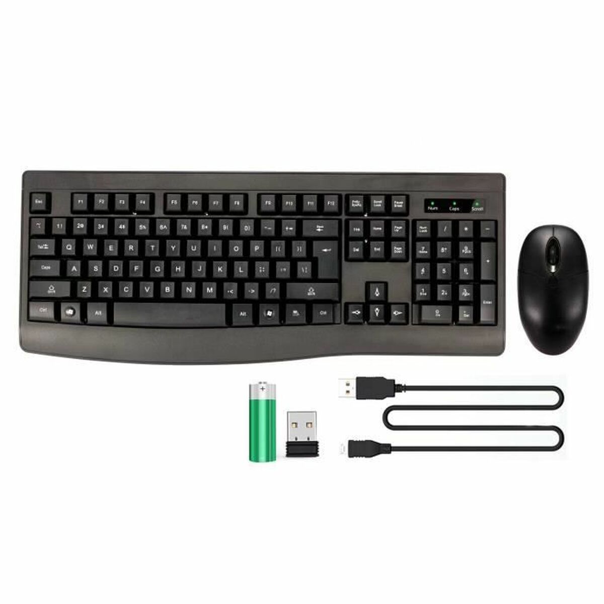 Teclado y Ratón Bluestork Clavier Souris Sans Fil Negro