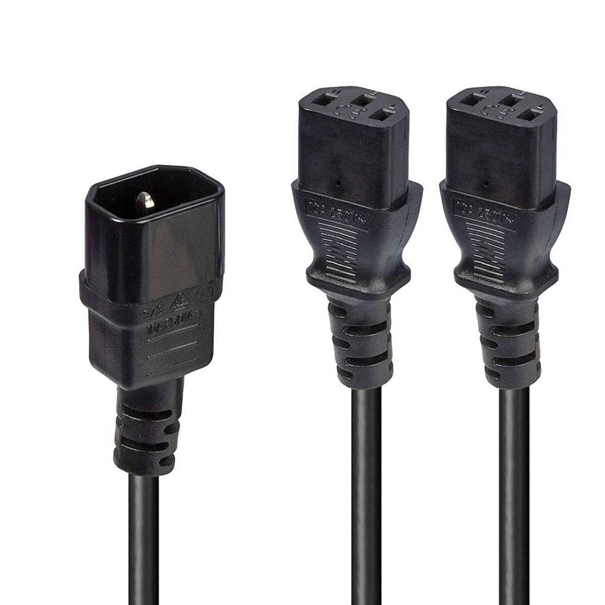 Cable Alimentación C14 2X C13 LINDY 5 m Negro