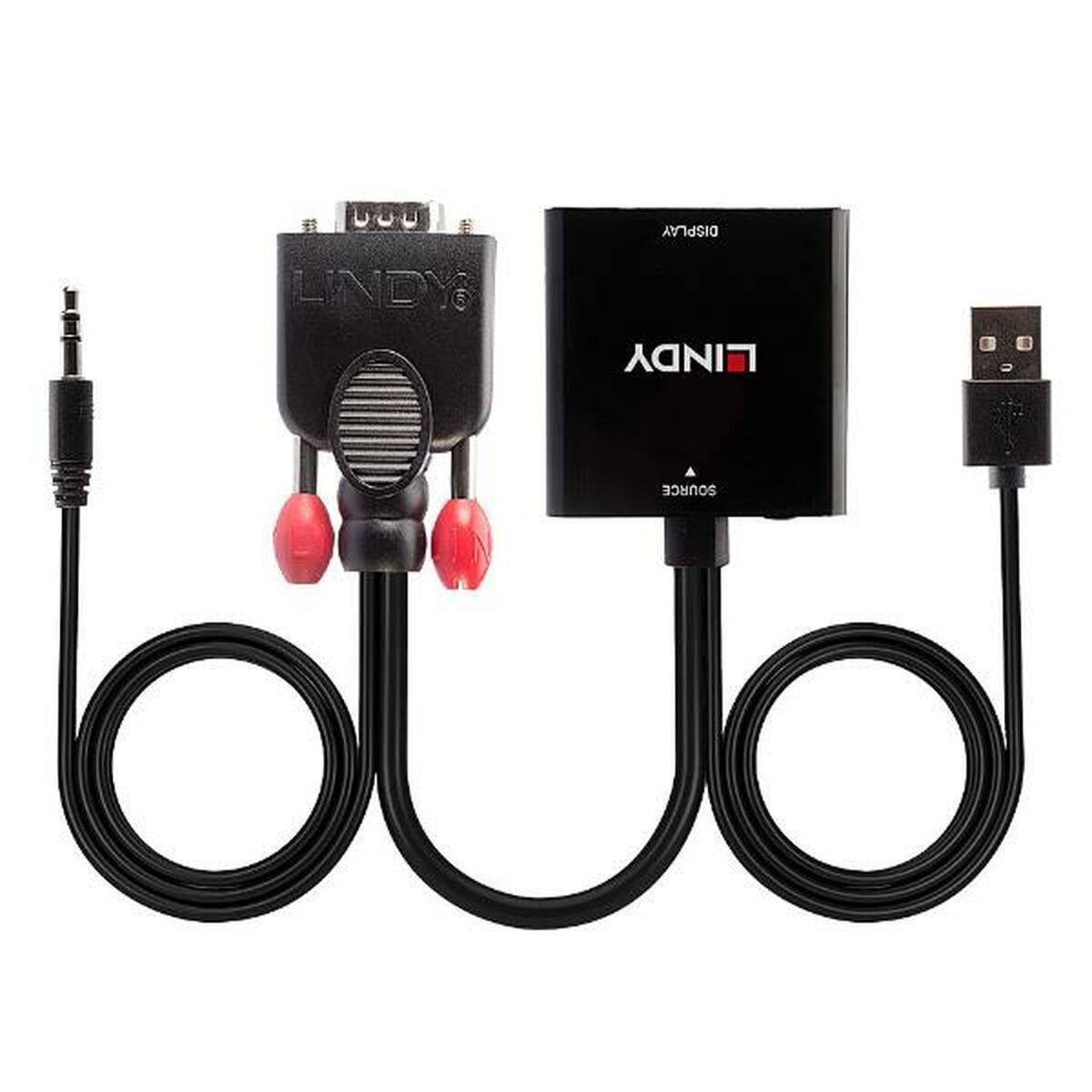 Adaptador VGA a HDMI con Audio LINDY Negro