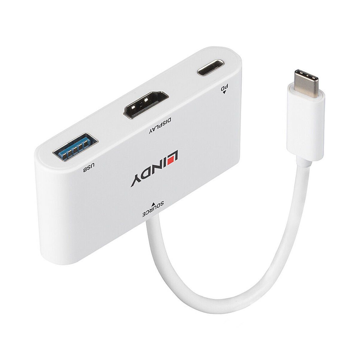 Hub USB LINDY Blanco 50 W