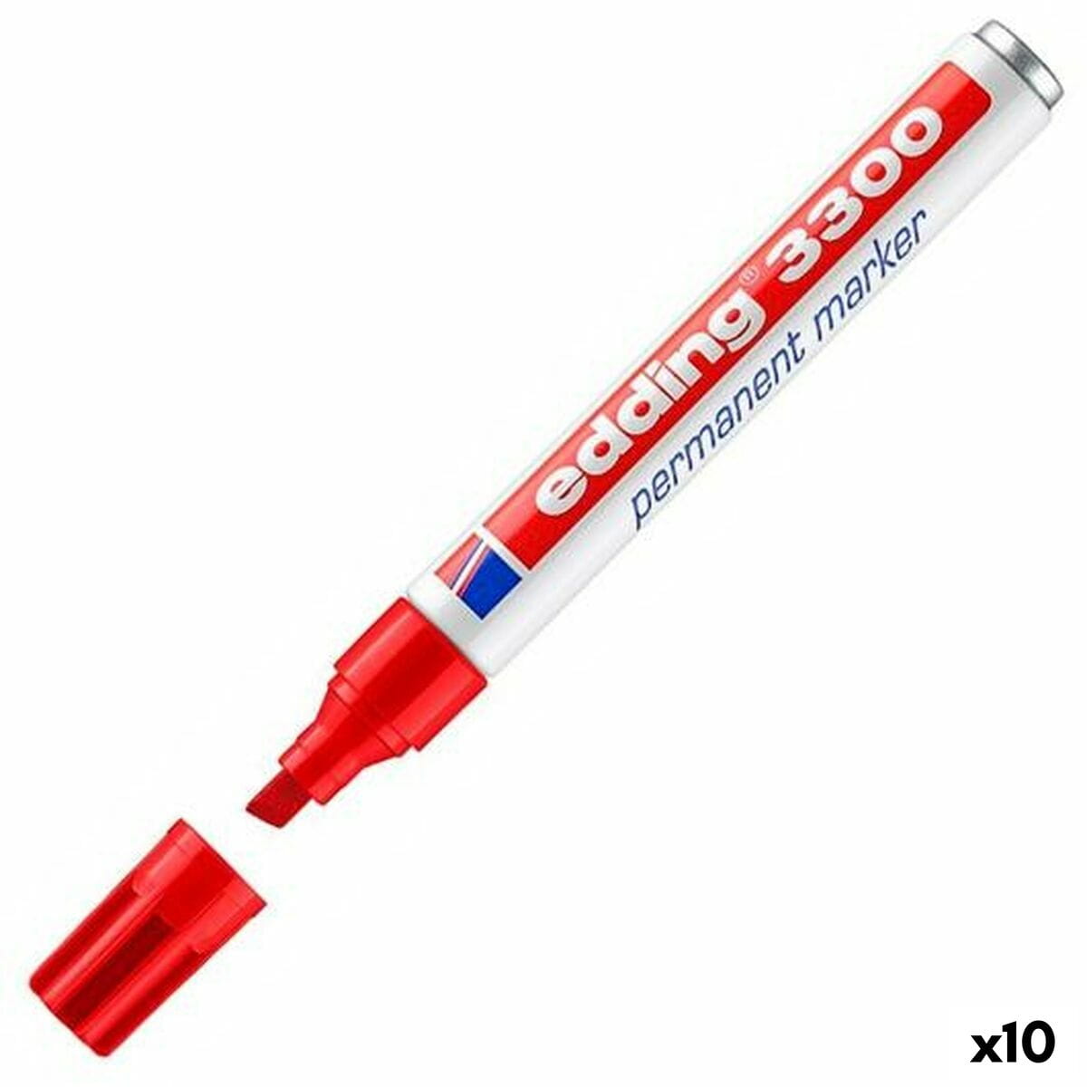 Rotulador permanente Edding 3300 Rojo (10 Unidades)