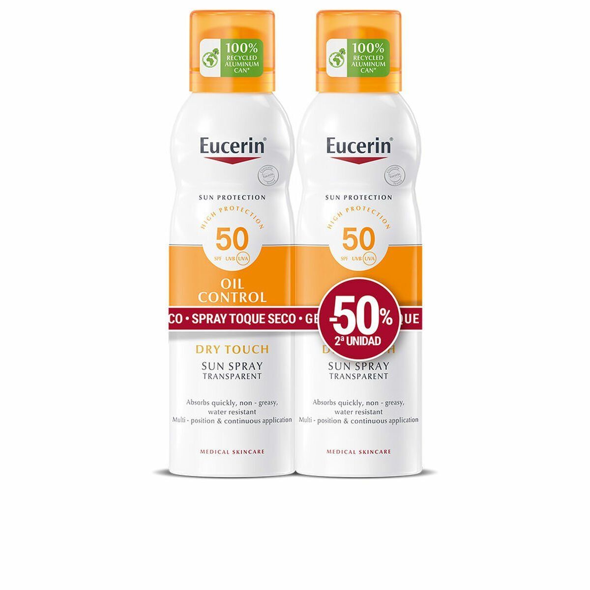 Protector Solar Corporal en Spray Eucerin Sensitive Protect 200 ml x 2 Seco