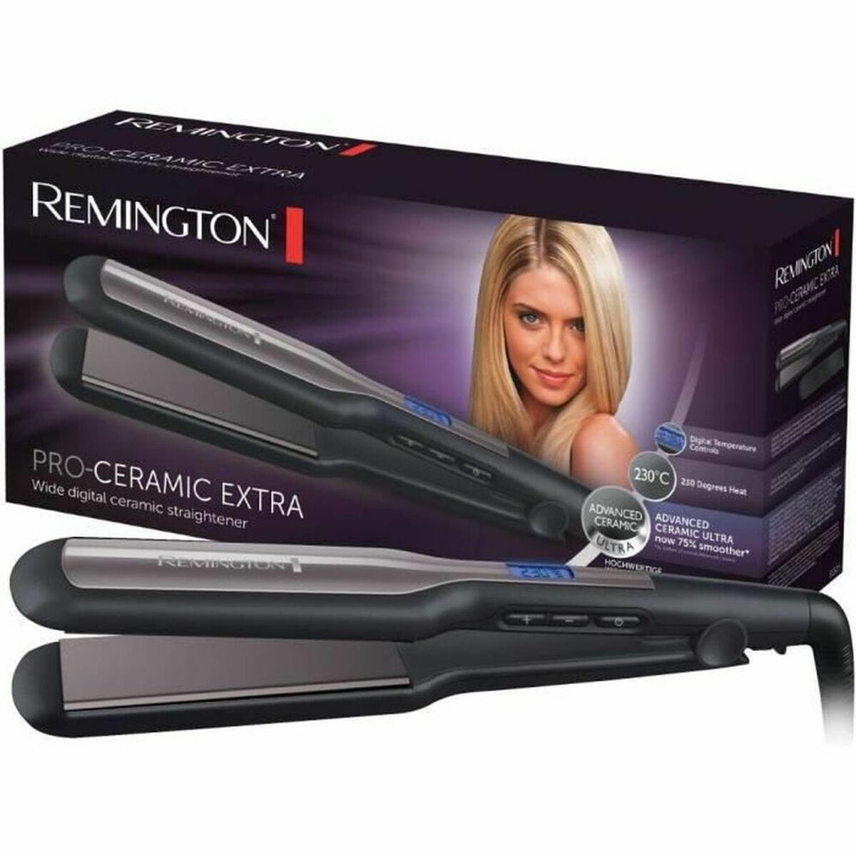 Plancha de Pelo Remington Pro Ceramic Extra S5525 110 mm Negro