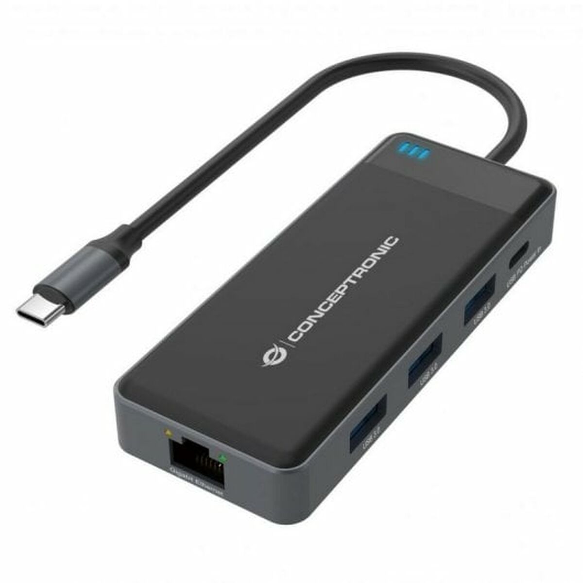 Hub USB-C 7 Puertos Conceptronic 110518107101 Negro Gris 100 W (1 unidad)