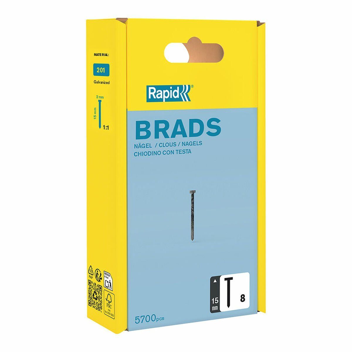 Clavos Rapid 15 mm Galvanizado (5700 Unidades)