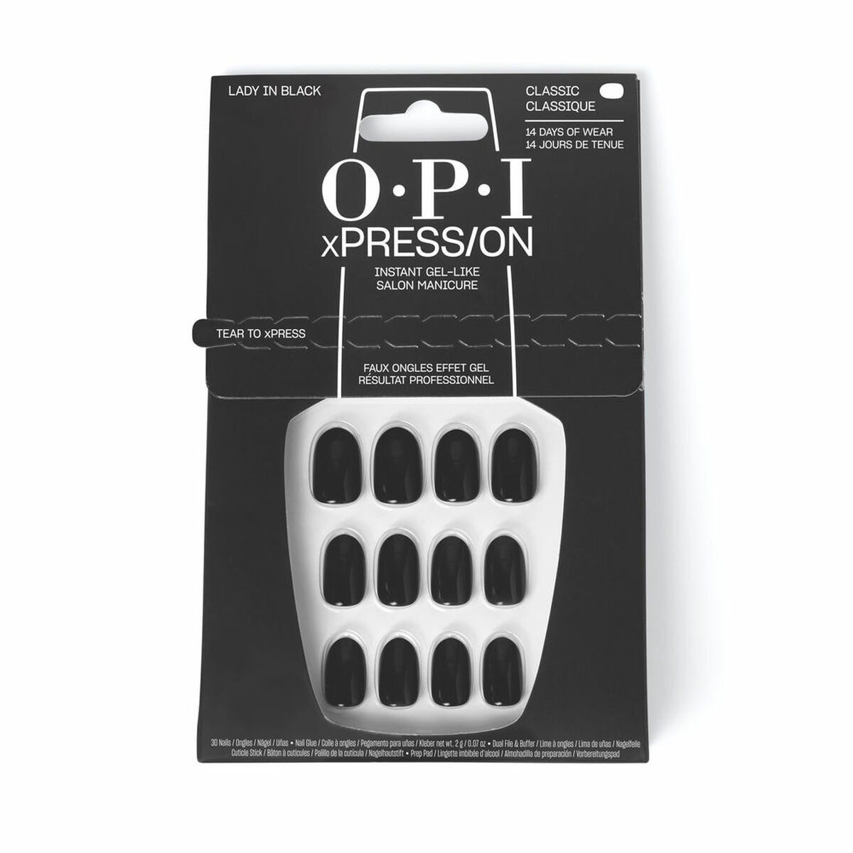 Uñas Postizas Opi #Lady in Black Lady In Black 30 piezas