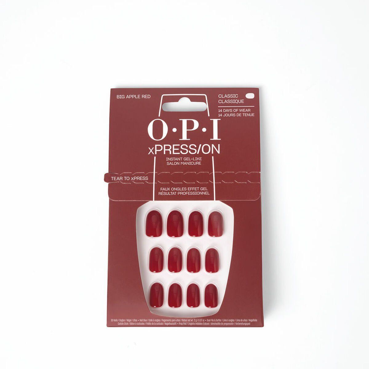 Uñas Postizas Opi #Big Apple Red Big Apple Red 30 piezas