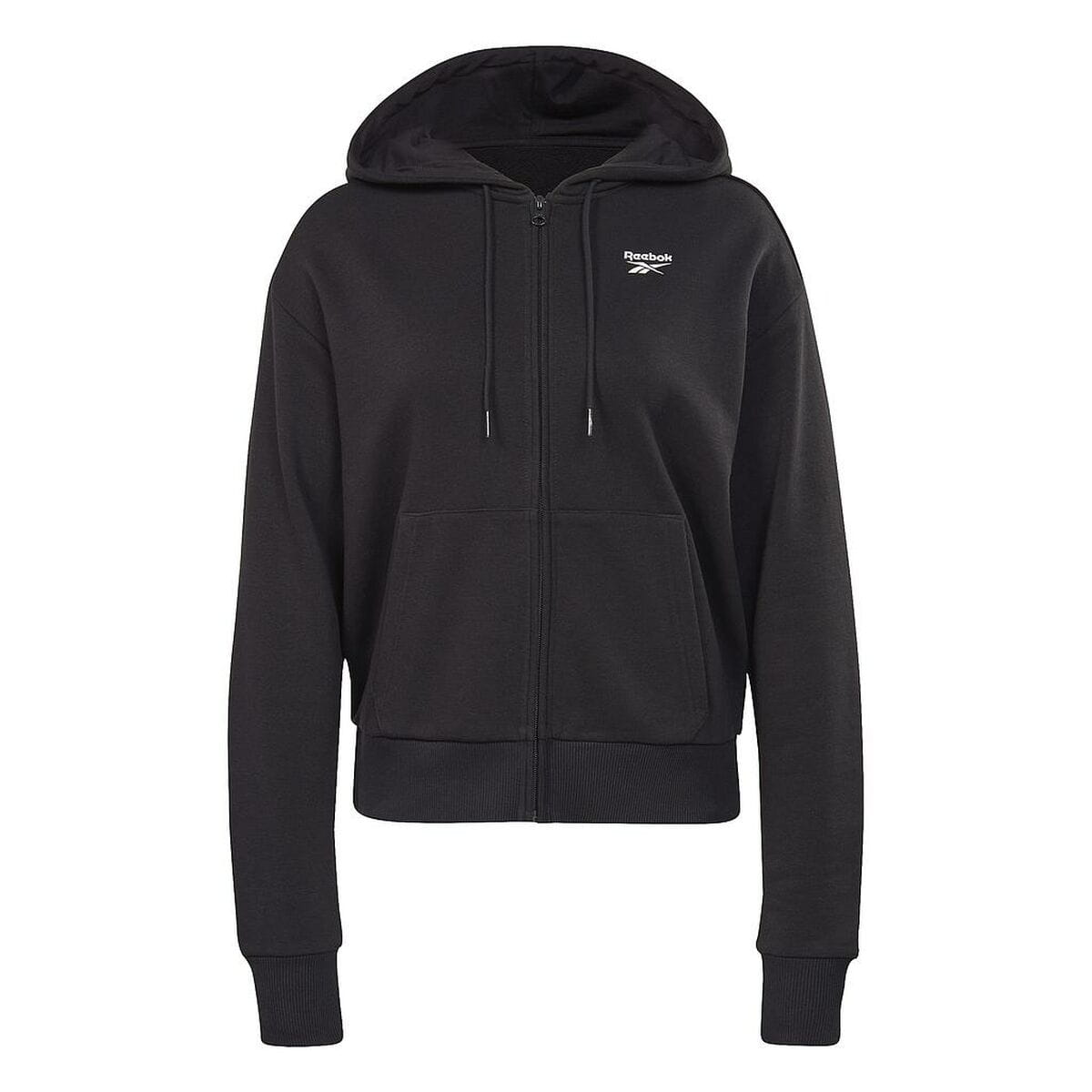 Sudadera con Capucha y Cremallera Mujer Reebok RI SL FRENCH TERRY H54754 Negro