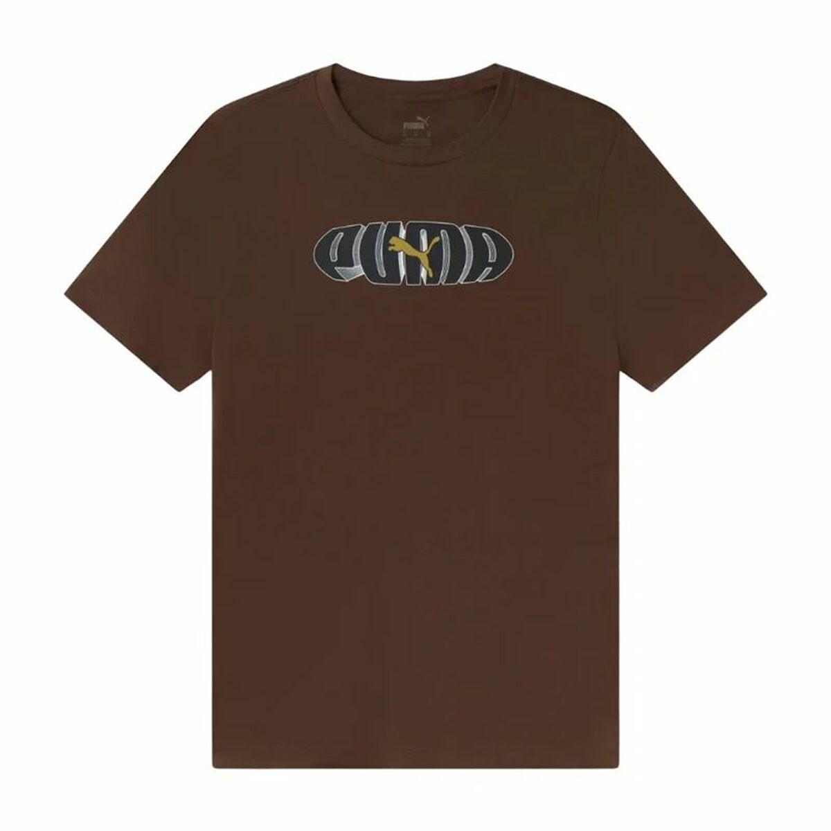 Camiseta de Manga Corta Hombre Puma Marrón