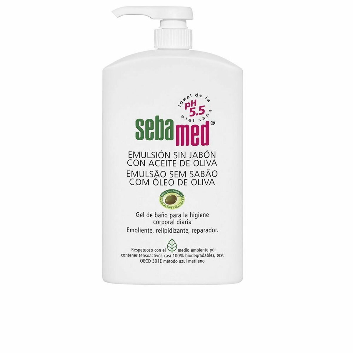 Gel de Ducha Sebamed Emulsión Sin Jabón 1 L Aceite de Oliva