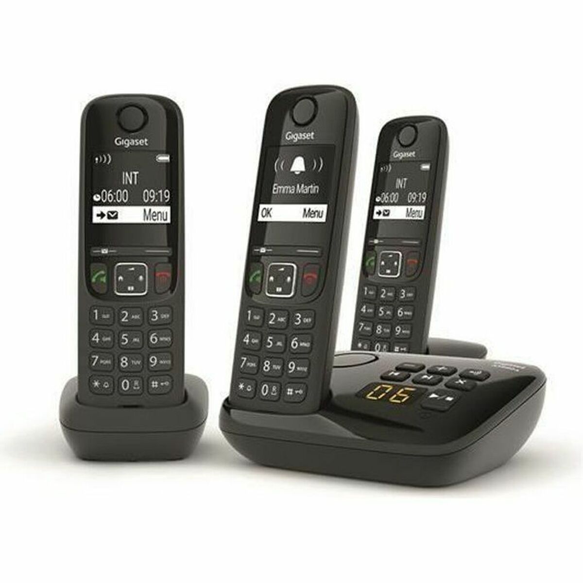 Teléfono Fijo Gigaset AS690A Trio Negro