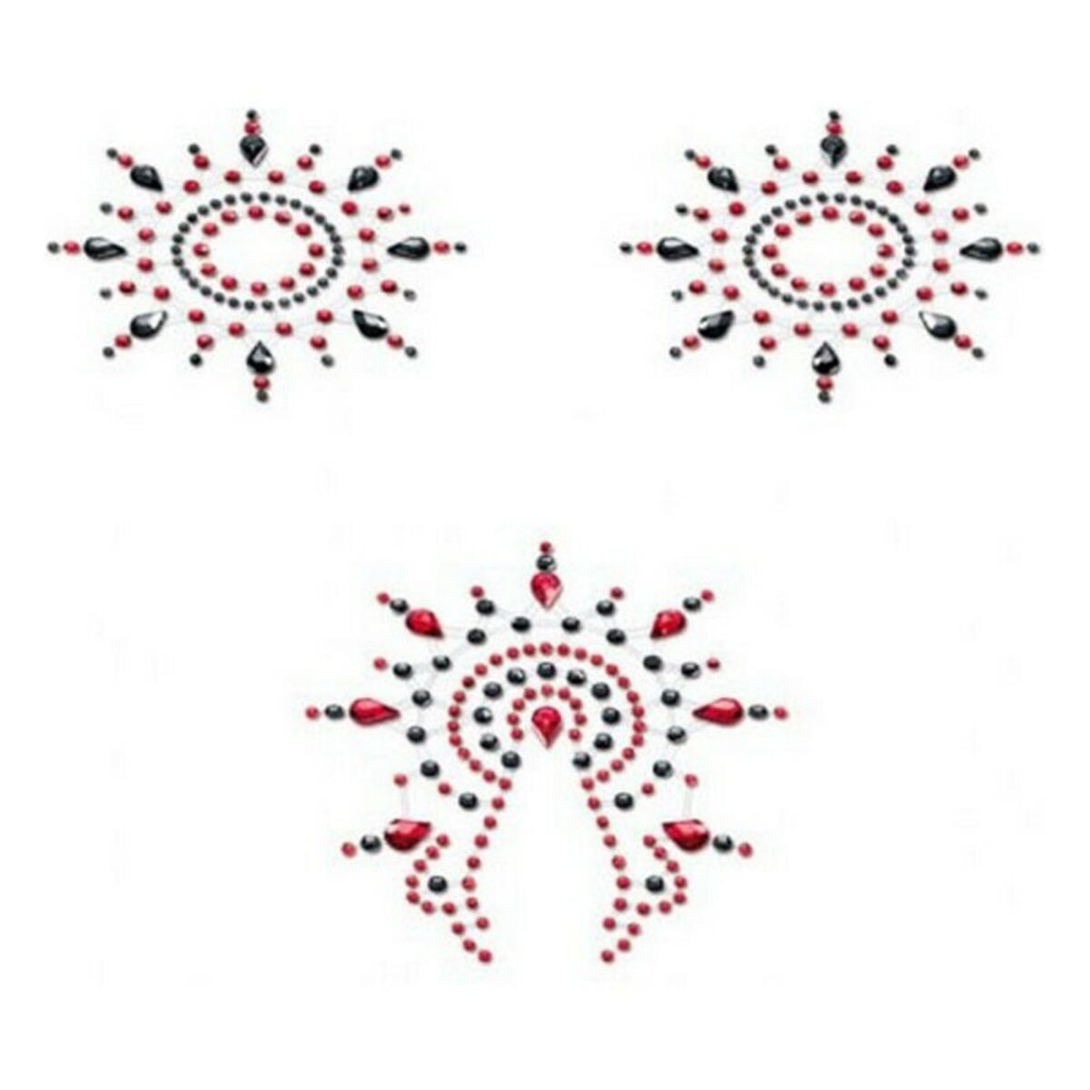 Set Gloria Negro y Rojo Mystim (3 pcs)