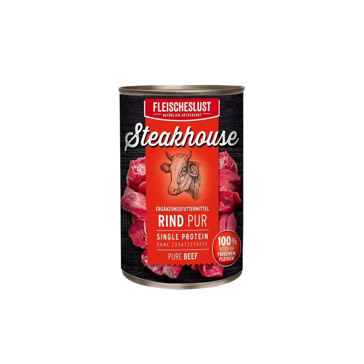 Comida húmeda Fleischeslust Pure 400 gr Ternera