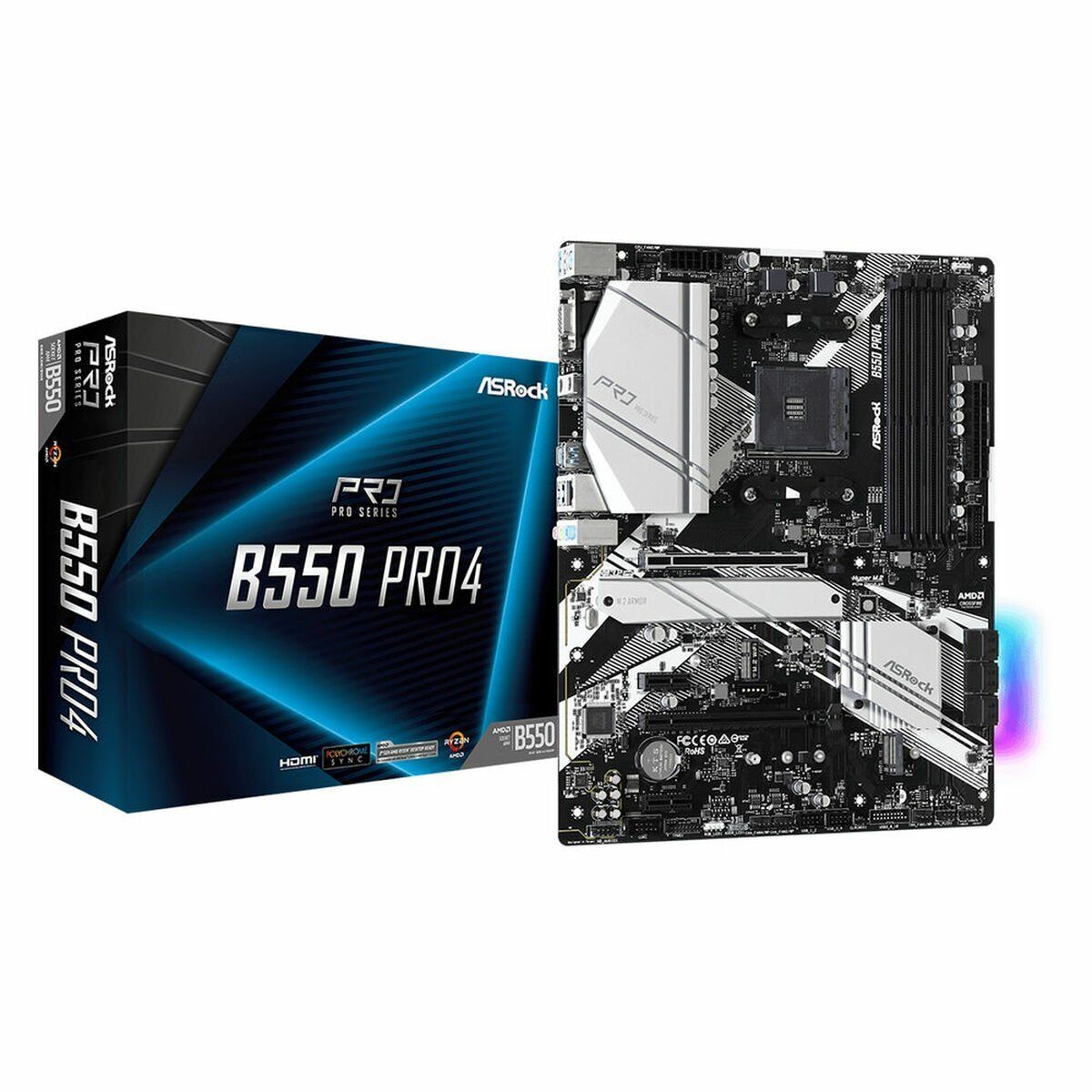 Placa Base ASRock B550 Pro4 AMD B550 AMD AM4