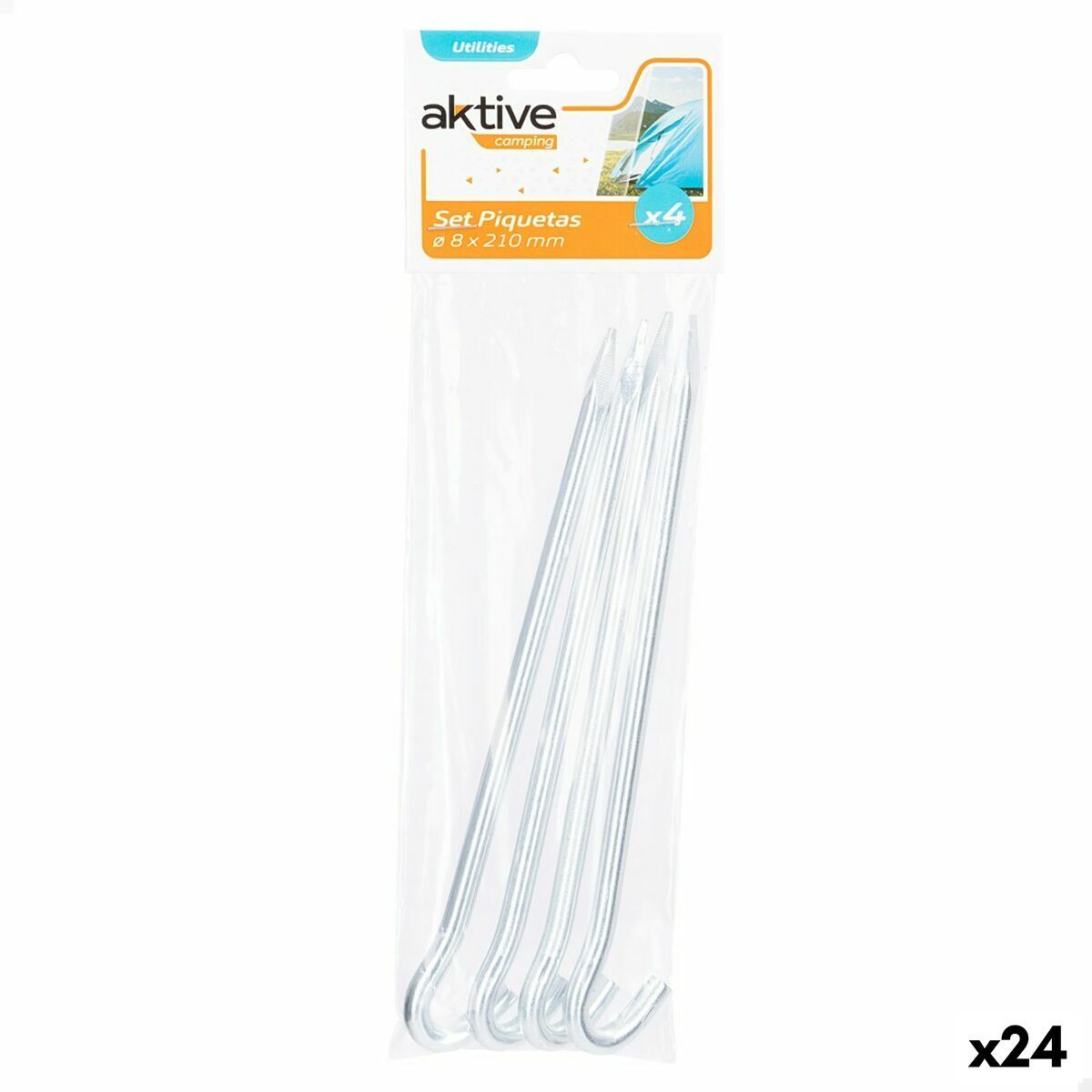 Piquetas para camping Aktive (24 Unidades)