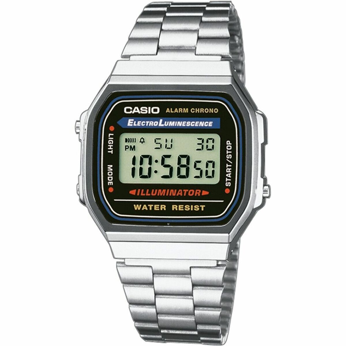 Reloj Unisex Casio ICONIC - CLASSIC - BLACK Negro Plateado (Ø 36 mm)
