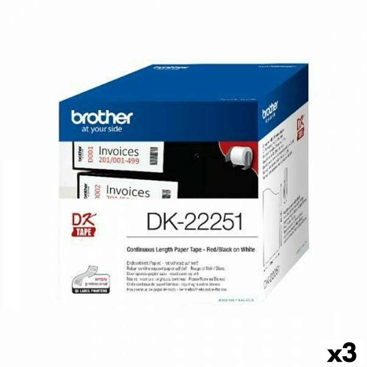 Cinta Continua de Papel Térmico Brother DK-22251 (3 Unidades)
