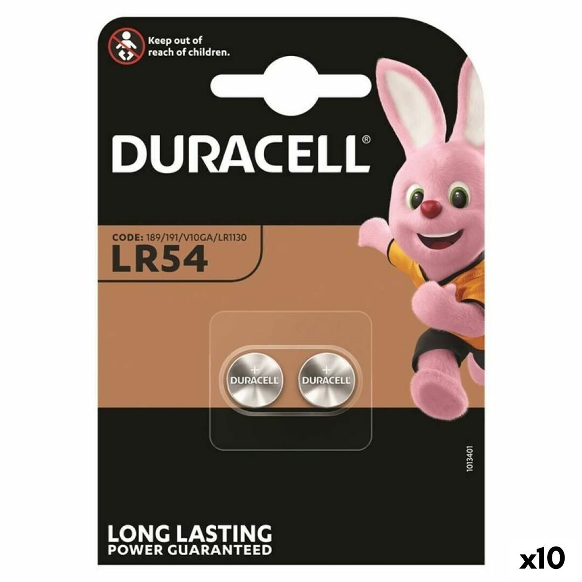 Pilas de Botón Alcalinas DURACELL LR1130 LR54 2 Piezas 10 Unidades 1,5 V