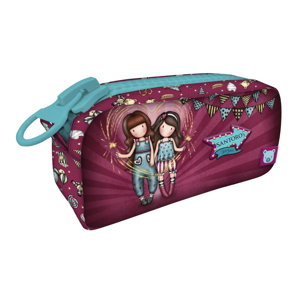 Estuche Escolar Gorjuss Fireworks Granate 21.5 x 10.5 x 7 cm