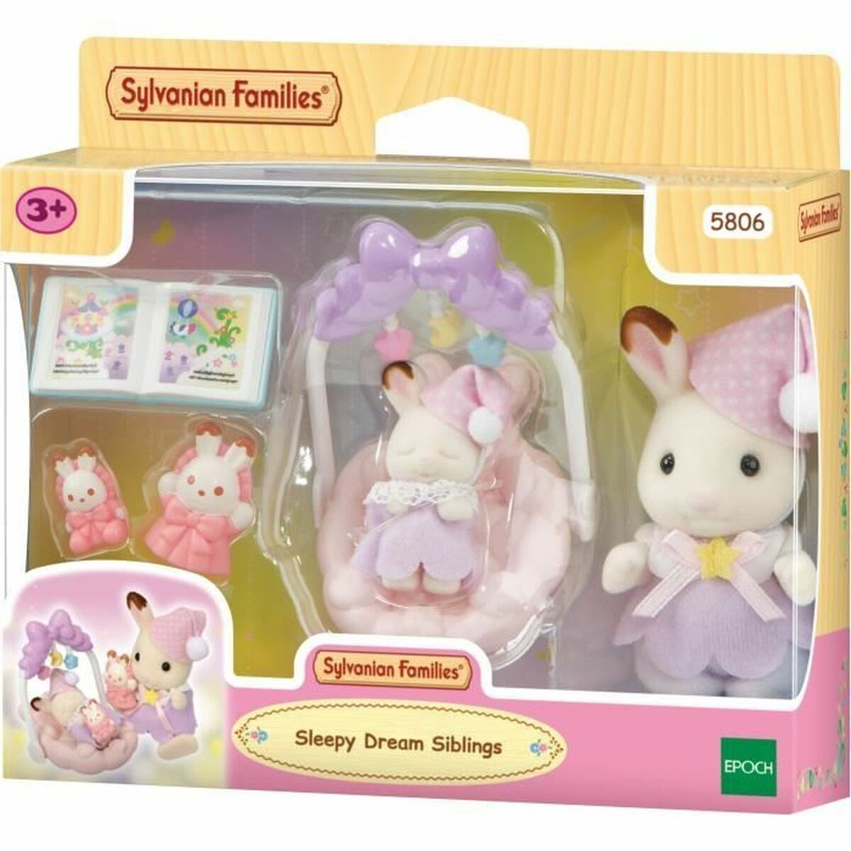 Figura Articulada Sylvanian Families Las hermanas conejitas de chocolate: hora de dormir Niña