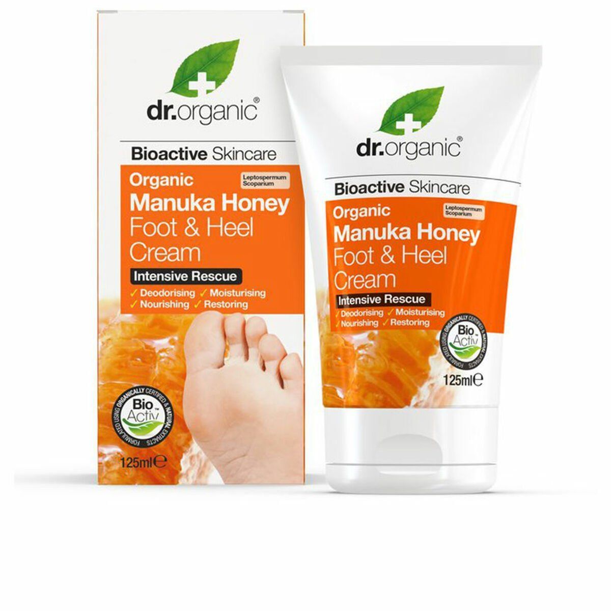 Crema de Pies Hidratante Dr.Organic Miel De Manuka 125 ml