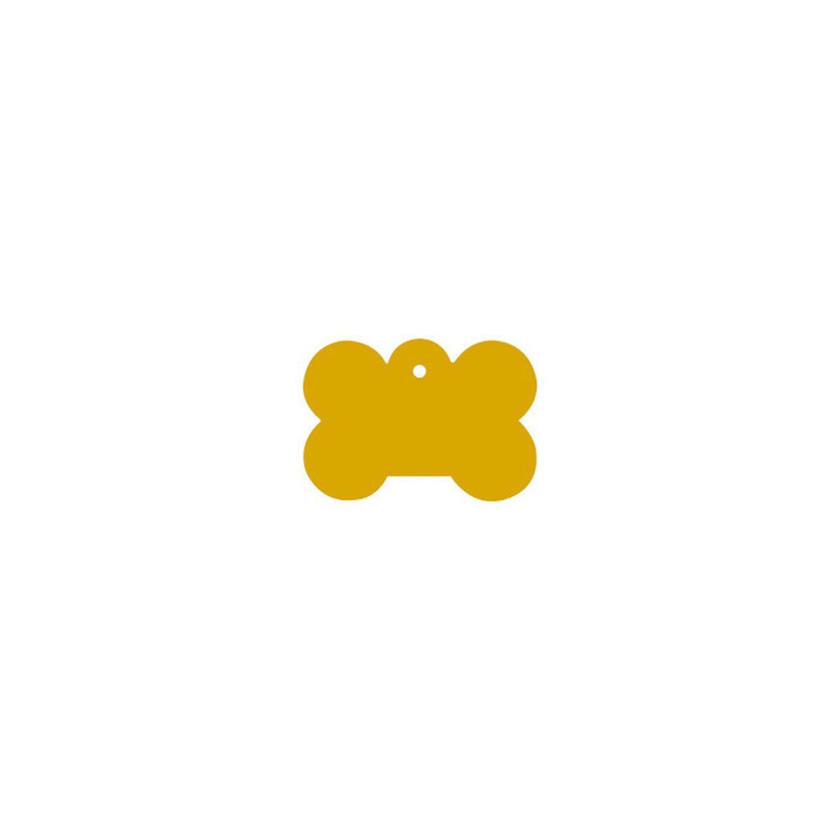 Placa identificativa para collar Imarc Bone Amarillo Dorado